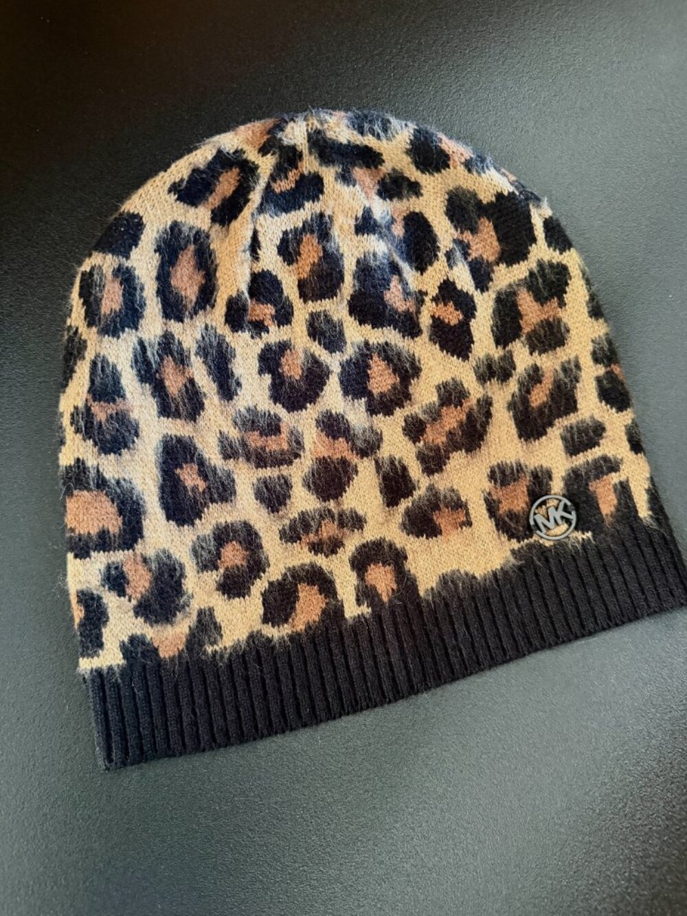 Cute MICHAEL Michael Kors Brushed Leopard Print Knit Beanie Hat